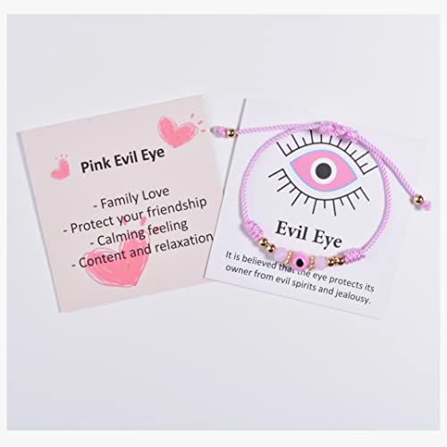 Chorfla Evil Eye Bracelet For Women Teen Girls Protection Bracelet Pink Knot Bracelet Ojo Anklet Gift String Rope Thread For Daughter Niece Granddaughter Friend Bff Good Luck Christmas #TOP1