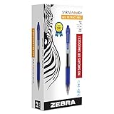 Zebra Sarasa Roller Ball Retractable Gel Pen, Blue Ink, Medium Point, Dozen, DZ - ZEB46820 by Zebra