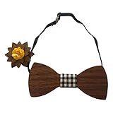 Funny Show Pajarita Corbata Madera,Set Para hombre Boutonniere (Style4)