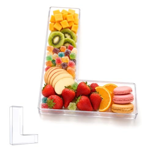 Image of Pooqla 10 inch Acrylic Letter Charcuterie Tray Birthday Party Fillable Box L