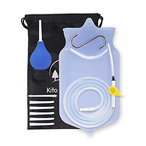 Enema Kit Clear Non-Toxic Silicone 2 Quart Bag Set for Coffee Colon Cleanse