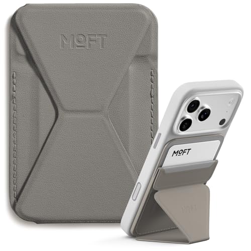 Image of MOFT Magsafe Wallet Stand Compatible with iPhone 16 /15 /14 /13 /12 Series, Angle Adjustment & MOVAS Phone Stand,Light Taupe