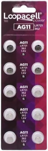 LOOPACELL 10 Pack AG11 LR721 362 V362 D362 GP362 Alkaline Button Cell Battery image 2