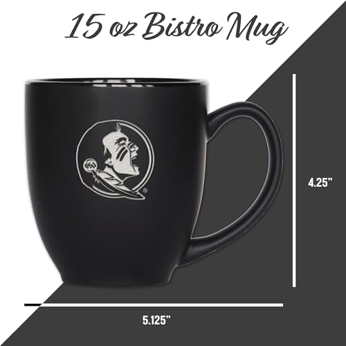 Image of Rico Industries NCAA Primary 15-Oz Personalized Matte Black Bistro Mug - for Hot or Cold Drinks
