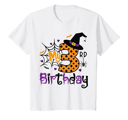 Bambino 3° compleanno Halloween Party Spooky 3 anni Maglietta