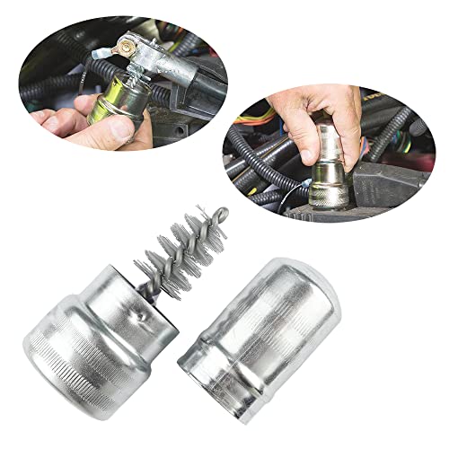 Image of 12 in 1 Battery Terminal Cleaner Kit - Must Have Tool Best for Extend Car Marine Battery Life with 10PCS Fiber Washers Protector and 2PCS Cleaning Brush