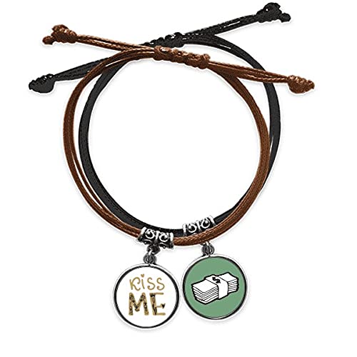 Pulsera dinero Beso mi Oro de cuero ajustable que no daña la piel