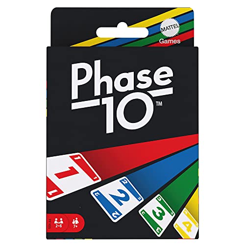 Mattel Games FPW38 - Phase 10 Kartenspiel und Gesellschaftspiel geeignet für 2 - 6 Spieler, Gesellschaftsspiele und Kartenspiele ab 7 Jahren