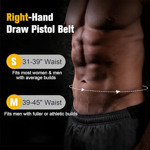 FINPAC Belly Band Holster Concealed Carry Gun Holster for Men Women, Elastic Ventilate Multiple Adjustment Buttons, Fits Glock 43x, 17, 19, 42 for Most Pistols, 39-45\" Waist