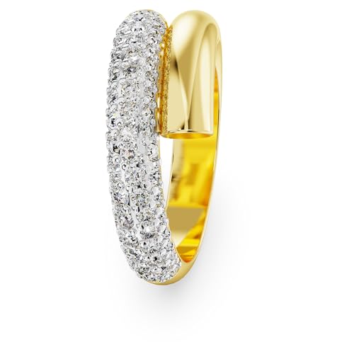 Swarovski Pierścionek Dextera, Biały, Powłoka w odcieniu złota
