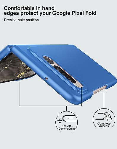 Coque Google Pixel Fold 2023 rigide bleu mat mince protection - 2