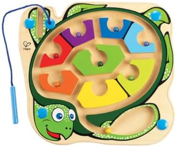 Hape Wooden Magnetic Maze Puzzle Colorblock Sea Turtle| Learning and Development Puzzle with Magnetic Wand for Preschoolers image 2