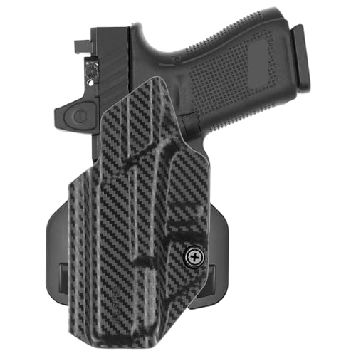 Tulster OWB Range+ Paddle Holster in Left Hand fits: Glock 19 / 19X / 23/25 / 32/44 / 45 | Optic Cut Outside The Waistband Open Carry Kydex Paddle Holster - Tulster