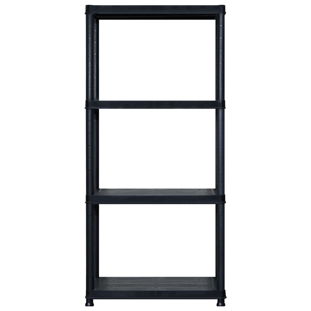 Générique Étagère de Rangement à 4 Niveaux Noir 244x30,5x130 cm Plastique,Entreprise & Industrie,Stockage Industriel,Étagères industrielles,3059859
