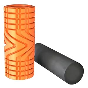 2 in 1 Foam Roller, Textured Deep Massage Roller with Smooth Style Roller
