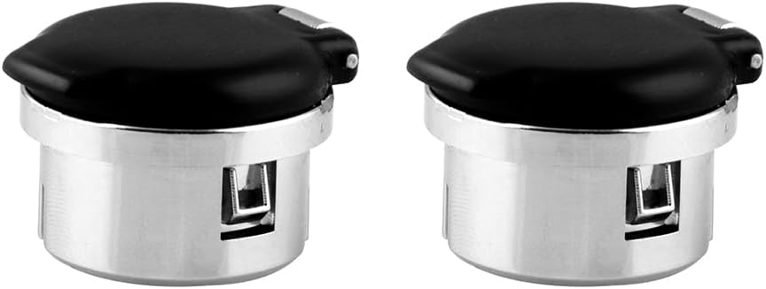 RYANSTAR RACING2 PCS Plug Cover Cap 12V Chrome Dash Power Outlet Cover Retainer Cigarette Lighter Compatible with Chevrolet Silverado GMC Sierra 1500 2500HD 3500 07-13#Replace 20983936 Plug Retainer