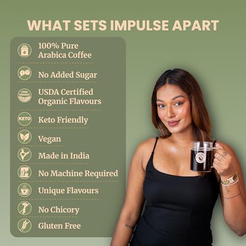 Image of Impulse Coffees Nawabi Pistachio Instant Coffee Powder | Pistachio Flavour, Freeze-Dried Arabica, Smooth Taste, Rich Aroma | 50g
