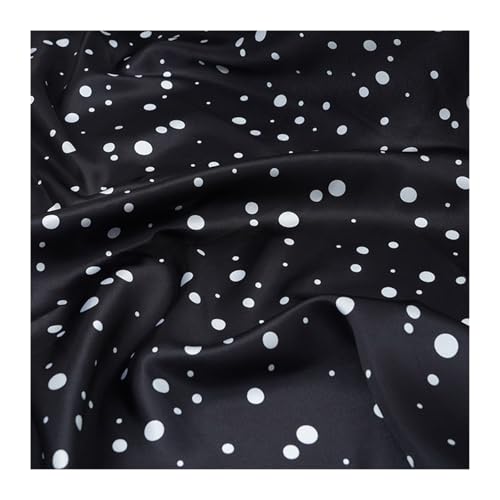Tissu en satin souple et fluide à pois multicolores 50-500cm de long pour drapés élégants