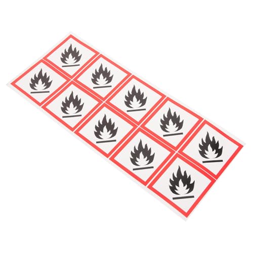 Mikikit Carteles de Advertencia Líquidos Inflamables Adhesivos PVC Autoadhesivos Unidades Señal de Precaución Seguridad contra Incendios Resistente Duradero para Entornos Industriales