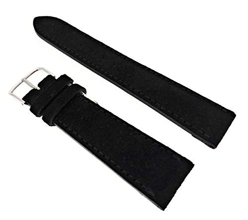 Bracelet montre velours noir 20 mm court, l'élégance intemporelle allemande