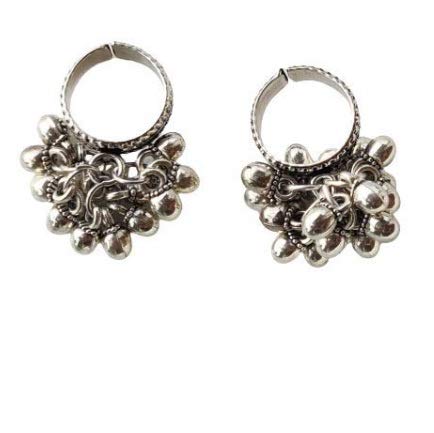 Nsquareshops Ghungroo Toe Rings for Women Beautiful Oxidized German Silver Black finish Toe Rings Set (1 Pair) (B08N572TBZ) Amazon Price History, Amazon Price Tracker