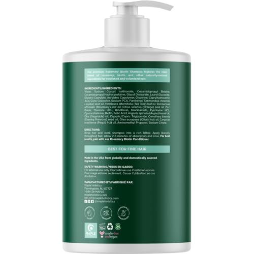 Image of Volumizing Biotin and Rosemary Shampoo - Vegan Rosemary Biotin Shampoo for Thinning Hair for Women and Men with Nourishing B Vitamins & Tea Tree Oil - Paraben Silicone & Sulfate Free (32 Fl Oz)