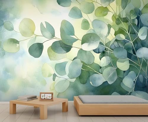 Tzxztt Tinta Creativa Plantas Verdes Hojas Papel Pintado 3D Seda Texturizada Primera Calidad Neutros Material Ideal Para SalóN Dormitorio-200cm×140cm