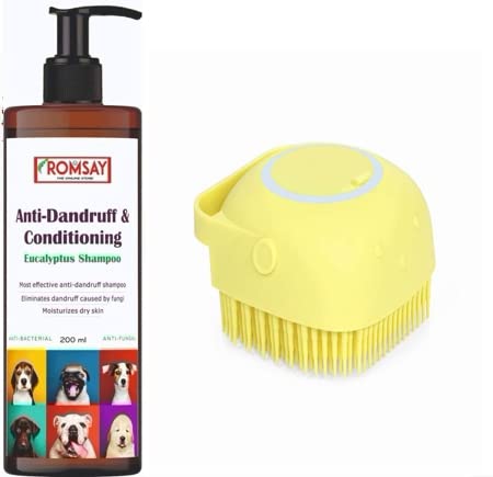 ROMSAY Eucalyptus Mint Fragrance Shampoo | With Pet Bathing Brush | Use In Shampoo Dispenser | Massaging | Body Scrub | Deep Cleaning | Most Effective Eliminates | Dandruff Free | Dog Shampoo for Pomeranian, shih tzu Puppy, Rottweiler Adult, German S (B0C4B6V9TG) Amazon Price History, Amazon Price Tracker