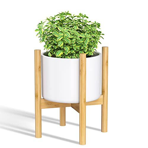 Ruichang Bamboo Plant Stand Indoor - Plant Holder Mid Century Modern Plant Stands For Indoor Plants Flower Pot Stand Hold Up To 10.6 Inch Planter( Wood Plant Stand Only) #TOP18