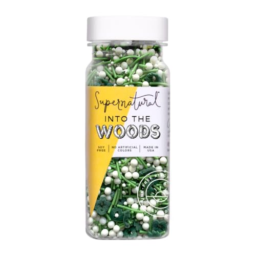 Image of Supernatural Into the Woods Sprinkles, Dye-Free Vegan Confetti Mix, 3oz | Plant-Based Colors & Vegan Ingredients | Tree Confetti Sprinkles Made For Baking, Decorating, Gingerbread & Hot Chocolate