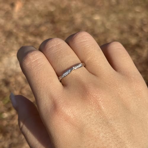 925 Sterling Silver Zirconia Couple Promise Rings for Women, Button Knot Design, Adjustable Wedding & Engagement Rings2