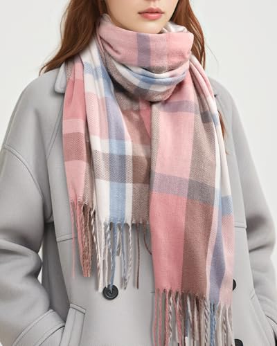 Winter Scarfs for Women - Womens Scarf Fashion Cashmere Scarf Plaid for Winter, Long Blanket, 79" x 23"2