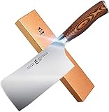 Chinesisches Kochmesser mit 15,2 cm Klingenlänge farbiger Holzgriff, Ideal geeignet zur Verarbeitung von Gemüse, Fleisch und Fisch nach traditionell chinesischer Art.