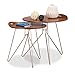 Produktbild Relaxdays Beistelltisch 2er Set Holz, Metallgestell, Retro-Design (Walnuss), Couchtisch Holz, moderner Look, braun