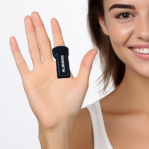 ALBUEEN, Finger Splint, Finger Brace, Support Brace for Middle, Ring, Index, Thumb and Pinky, Finger Knuckle Immobilization, Broken Fingers Straightening, Arthritis Relief, Trigger Finger Splint For Middle Finger, Adjustable Support, Tendonitis, Pain Relief, Locked and Stenosing Tenosynovitis Hands, Built In Aluminum, Pinky Finger Splint, Trigger Finger Splint, Arthritis Hand Splints, Pinky Brace, Trigger Finger Splint Pinky