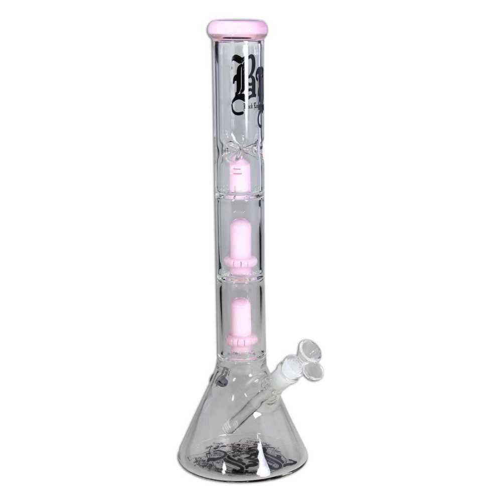 Black Leaf Beaker Bong Pink 18,8 H:46,5cm D:140mm WS:5mm 2x UFO Perkolator