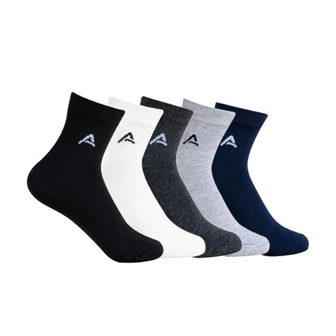 Image of AMAREE Premium Soft & Comfortable Socks - Breathable, Durable & Everyday Wearr - Free Size Multicolor (Pack Of -5)