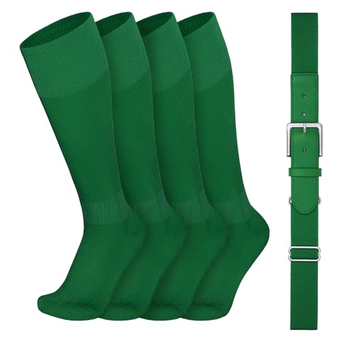 Image of VONMELLI Youth Baseball Belt and Socks Combo, Elastic Softball Belts and Socks for Boys and Adult (2 Pairs of Socks & 1 Belt)