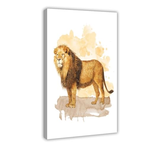 Peinture aquarelle animaux d'Afrique sur toile premium texturée 40x61 cm