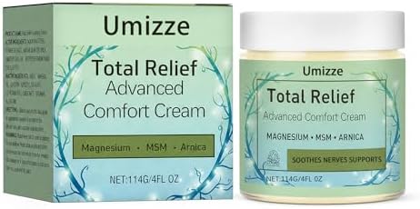 Umizze Total Relief Advanced Magnesium Cream-Joint Relief Cream with Magnesium,MSM & Arnica – Fast Absorbing,Non-Greasy Topical for Everyday Joint & Muscle Comfort，4Fl Oz