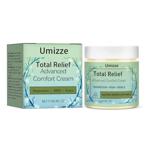 Umizze Total Relief Advanced Magnesium Cream-Joint Relief Cream with Magnesium,MSM & Arnica – Fast Absorbing,Non-Greasy Topical for Everyday Joint & Muscle Comfort，4Fl Oz