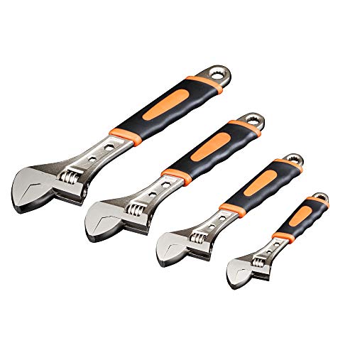 Flzosper 10-Inch Adjustable Wrench, Forged, Heat Treated, Chrome-Plated #TOP4