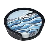 Performance du produit : ce dessous de verre Waves est fabriqué en cuir de haute qualité et est utilisé pour placer des tasses, des bols, des plats et d'autres récipients, empêchant les taches d'eau, la chaleur ou les marques de froid du fond des récipients de tacher la table. Il protège la table et la maintient propre.