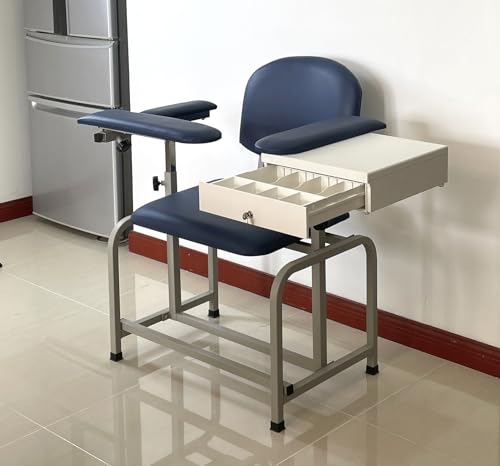 Helsevesen Large Padded Phlebotomy Chair with Large Drawer, Black