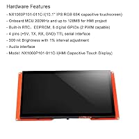 Aihasd Nextion Display Intelligent 10,1" Zoll Kapazitiver Touchscreen 1024x600 Serielle LCD-TFT HMI Display Modul NX1060P101-011C-I – Ansicht 2