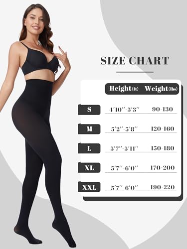 Image of HONENNA Sheer Tights for Women 2 Pairs Ultra Thin Reinforced T Crotch Control Top Pantyhose Stockings
