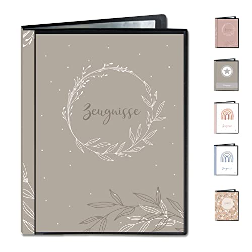 Minilino Carpeta Archivador Portadocumentos para Certificados (20 unidades, tamaño A4), color gris