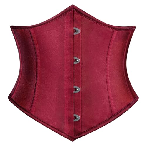 Scarlet Darkness Corset Belt for Women Fishbone Wide Waist Corset Pirate Belt Wine Red Size 18