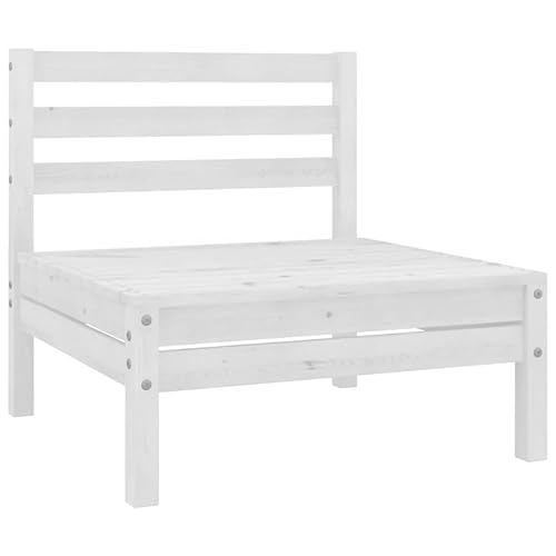 Générique Canapé Central de Jardin Blanc Bois de pin Massif,Éléments