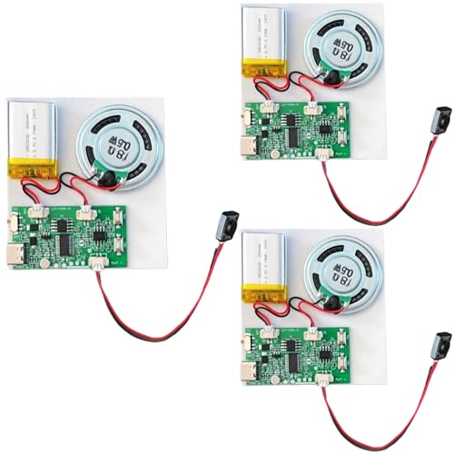 Módulo de sonido USB para MP3 con altavoz, 3 módulos grabables